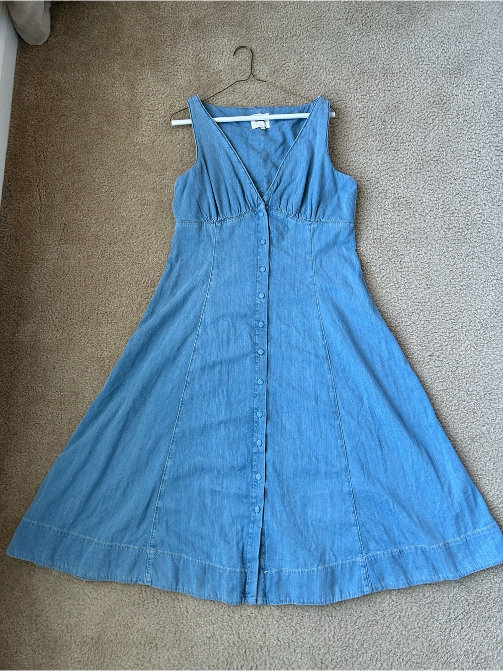 Reformation (Sebastian) Light Blue Denim Button-Front Midi Dress